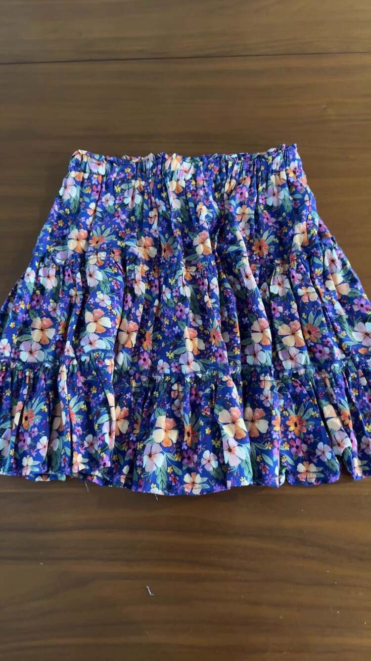Rachel Zoe Floral Tiered Ruffle Mini Skirt Size M